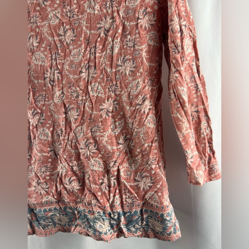 Lucky Brand pleat front long sleeve knit shirt S - Picture 4 of 6
